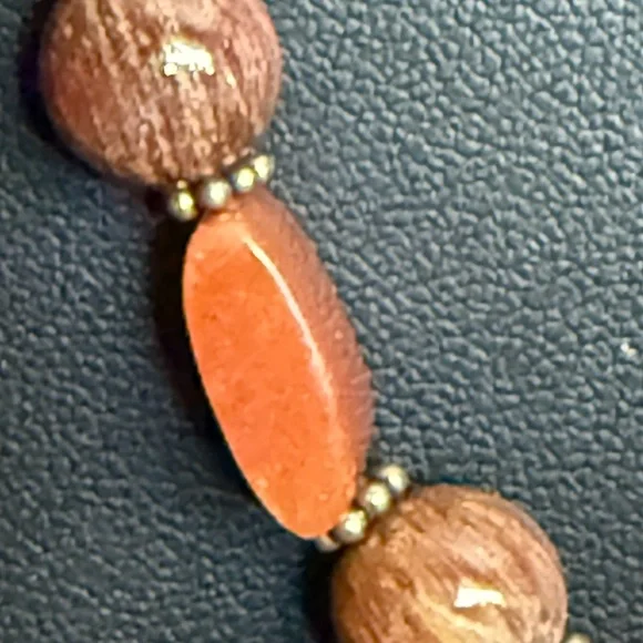Bohemian Orange and Red Beaded Necklace - Picture 9 of 13